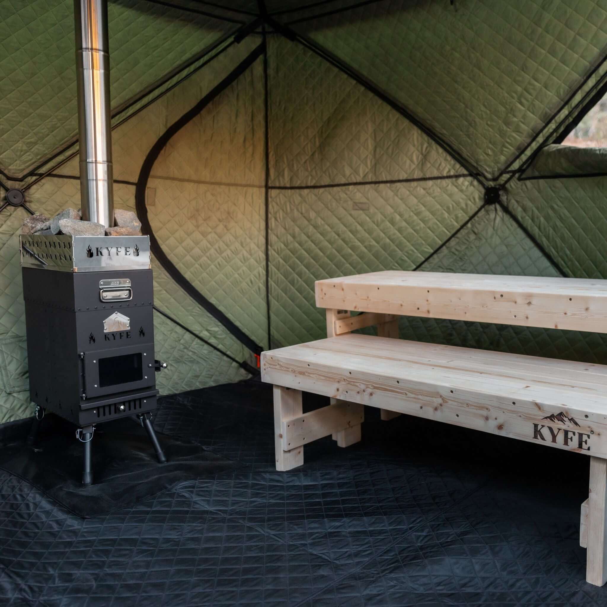 Portable Sauna Bench - 2 Piece Set