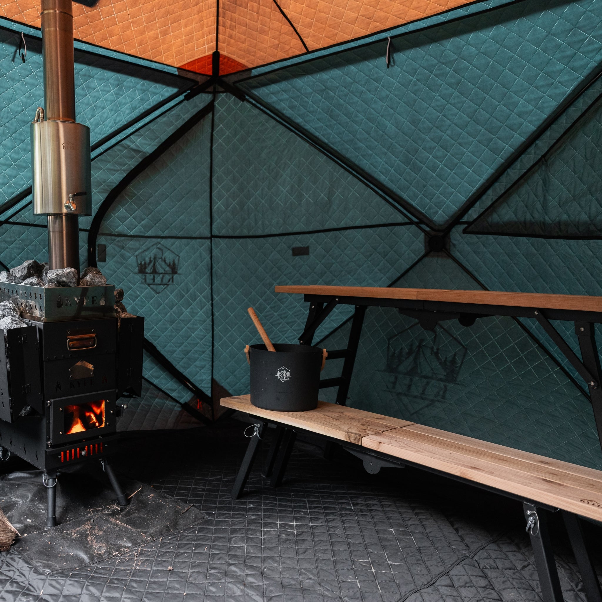 Portable Sauna Bench - 2 Piece Set