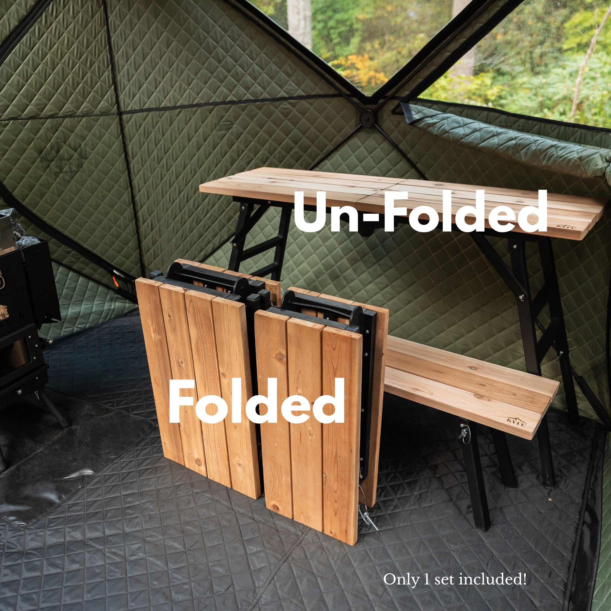 Portable Sauna Bench - 2 Piece Set